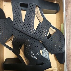XOXO black cutout sandals size 10